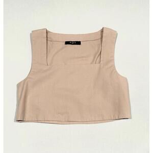 o.p.t Tank Crop Top Sleeveless Pink Square Neckline Size Medium